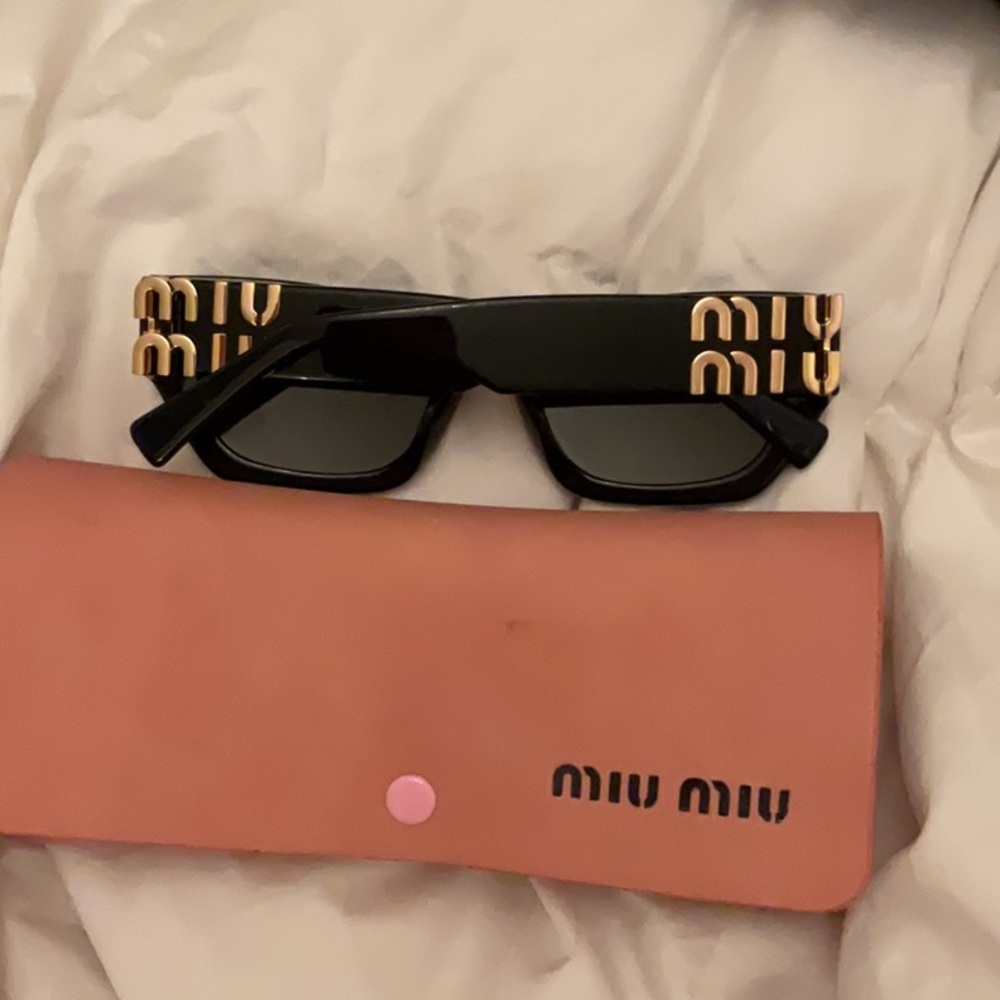 Miu Miu Black and gold glimpse Sunglasses